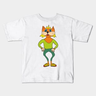 Funny cat Kids T-Shirt